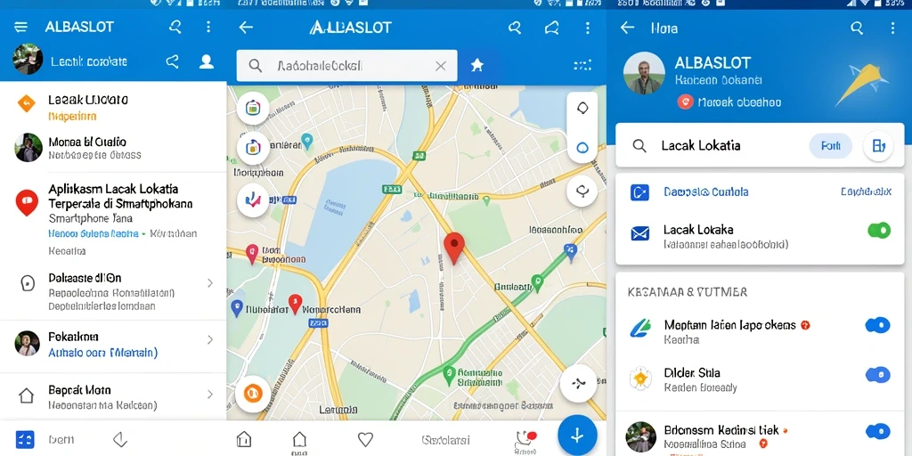 Antarmuka aplikasi Lacak Lokasi ALBASLOT yang intuitif dan informatif.