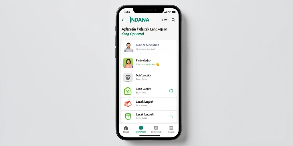 Antarmuka aplikasi INDAAA dengan fitur Lacak Langkah yang intuitif.