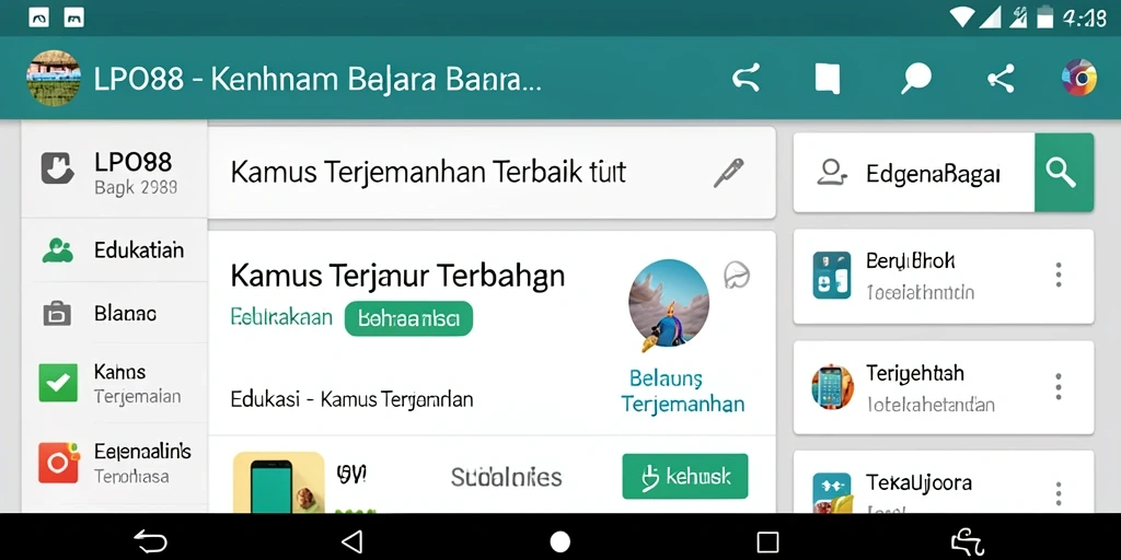 Antarmuka LPO88 yang bersih dan user-friendly untuk Kamus Terjemahan.