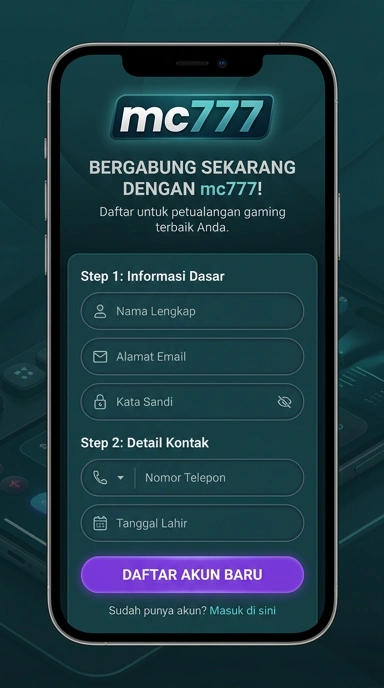 Tampilan halaman daftar mc777